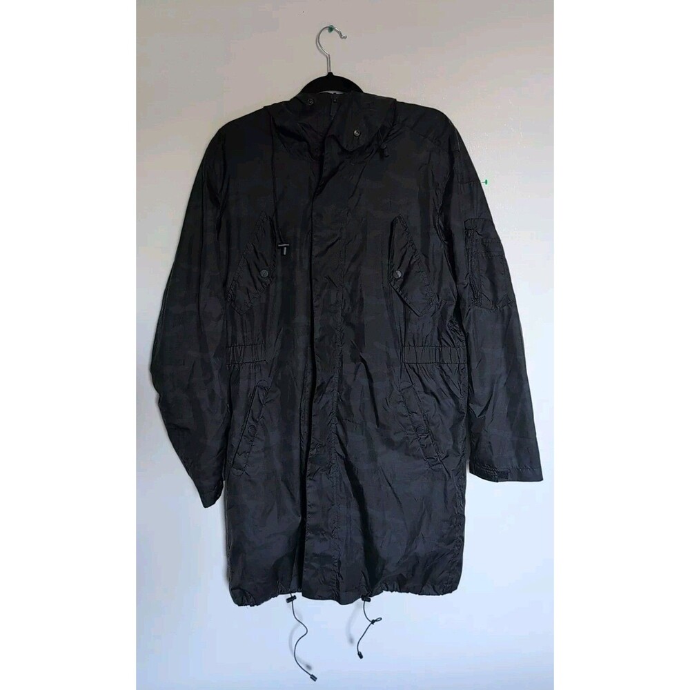 Zara Camouflaged Tactel Overcoat - Size M